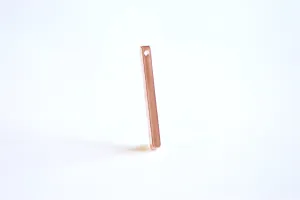 Shiny Pink Rose Vermeil Gold Rectangle Bar Drop- 18k gold plated over Sterling Silver Bar, Rose Gold Bar Column, Gold Bar Dangle Charm,238