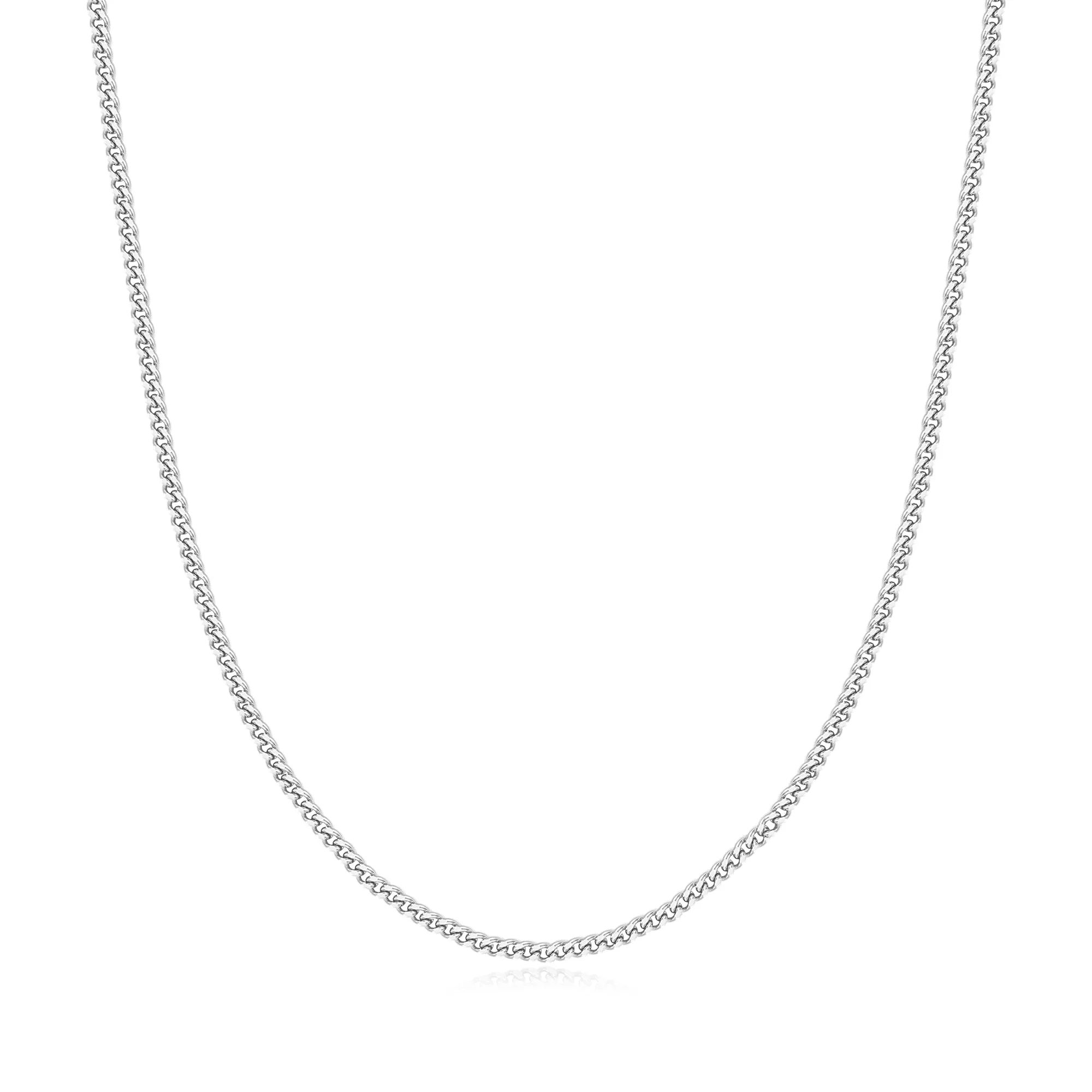 Silver Shiny Curb Necklace