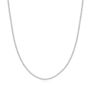 Silver Shiny Curb Necklace