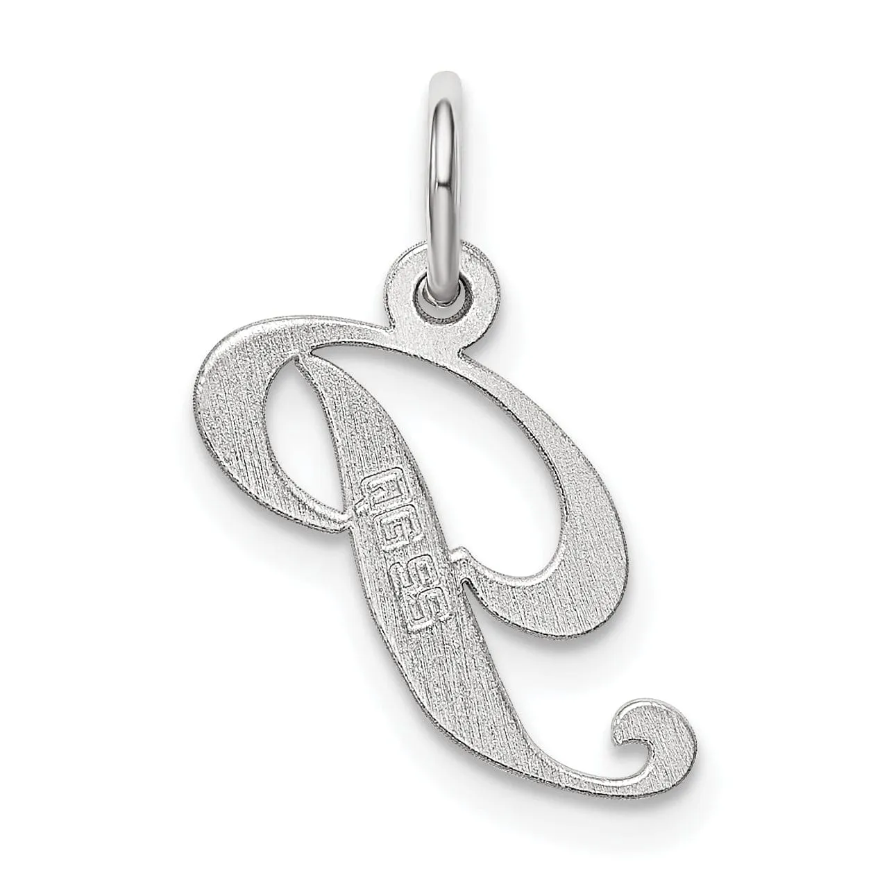 Silver Small Fancy Script Initial P Charm