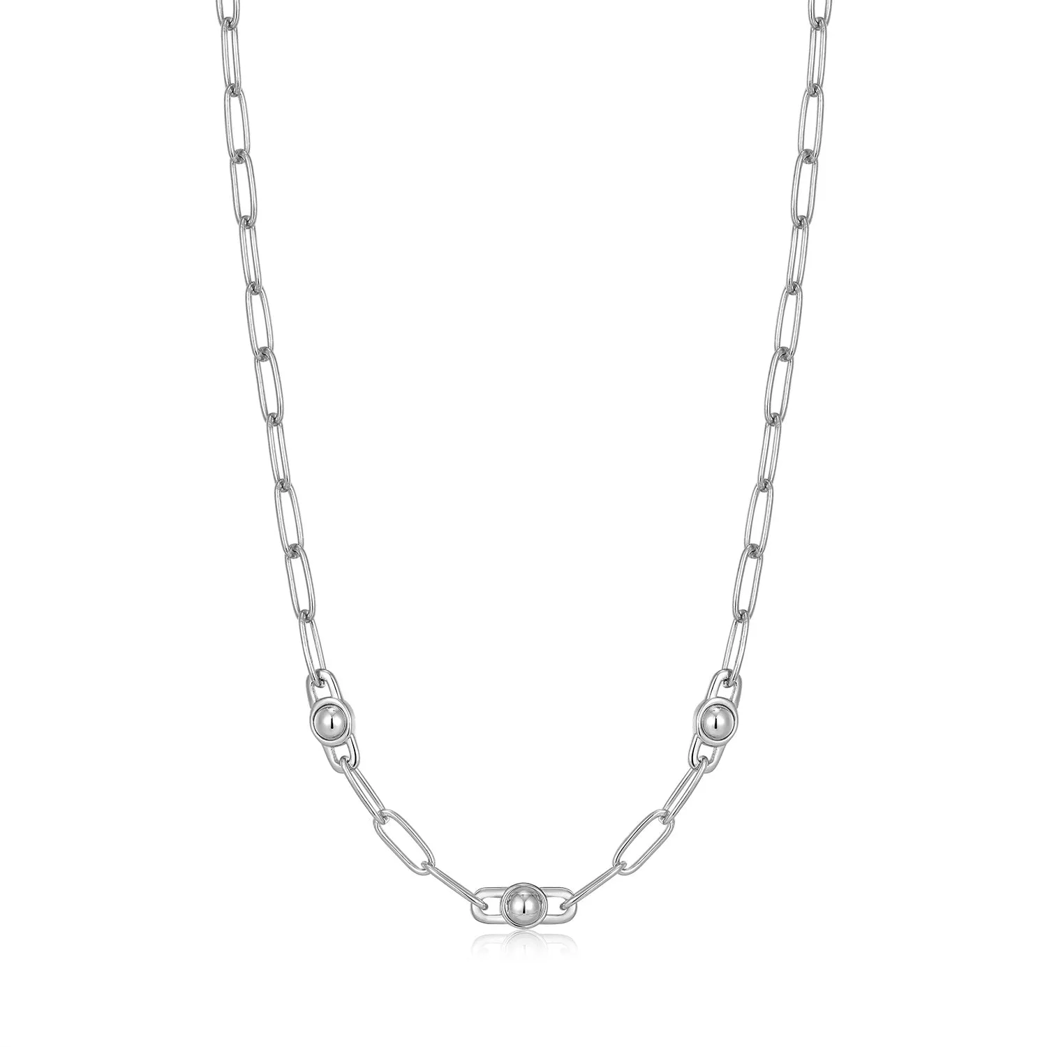 Spaced Out - Silver Orb Link Chunky Chain Necklace