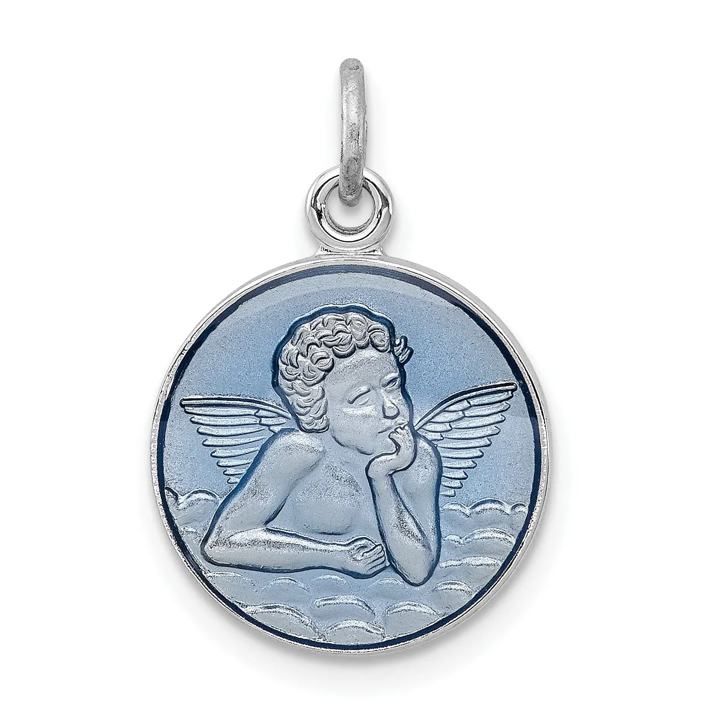 Sterling Silver Blue Epoxy Angel Charm