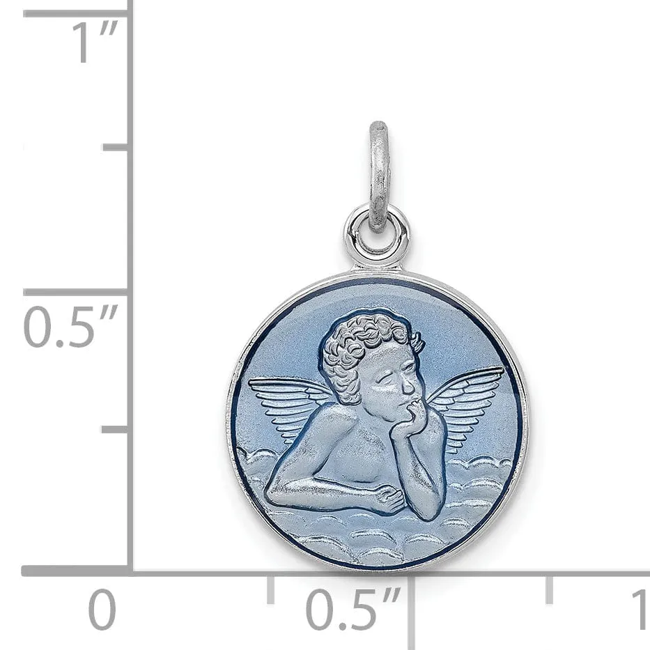 Sterling Silver Blue Epoxy Angel Charm