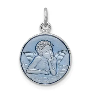 Sterling Silver Blue Epoxy Angel Charm