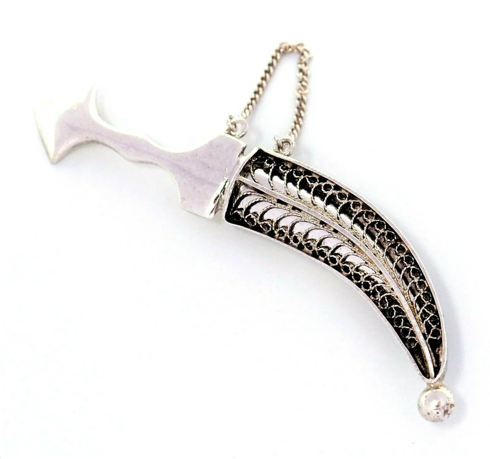 Sterling Silver Dagger & Sheath Brooch