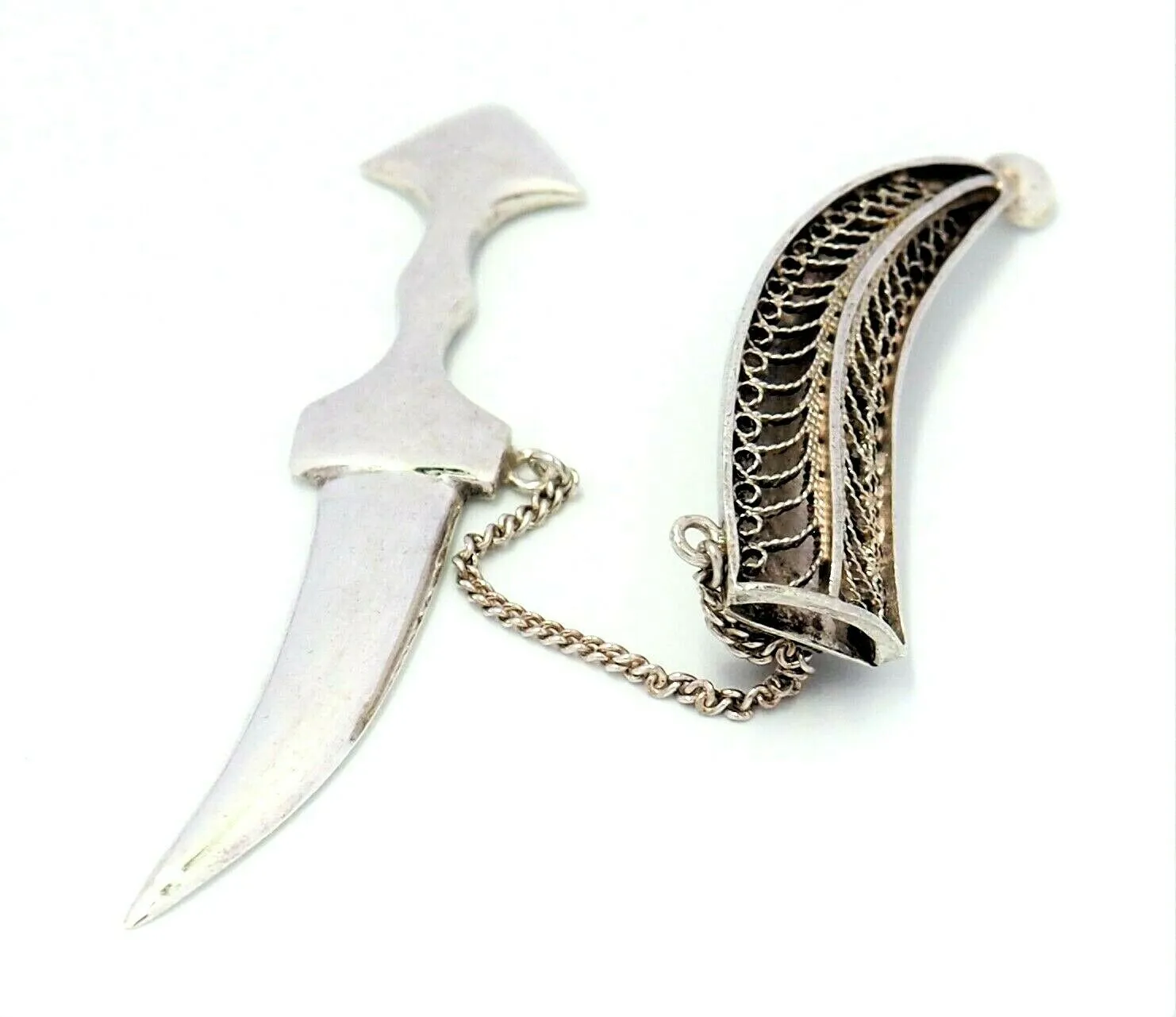 Sterling Silver Dagger & Sheath Brooch