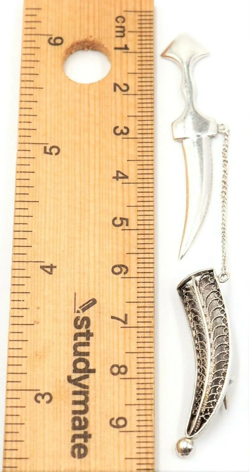 Sterling Silver Dagger & Sheath Brooch