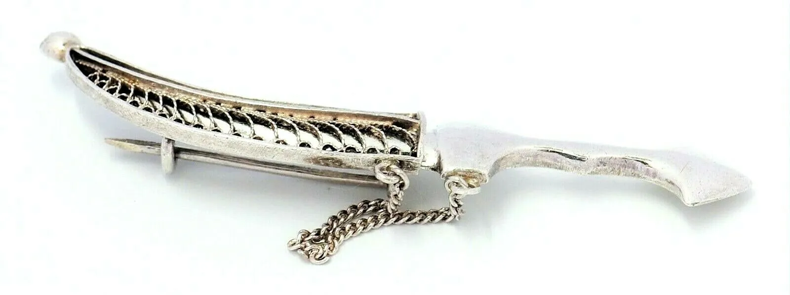 Sterling Silver Dagger & Sheath Brooch