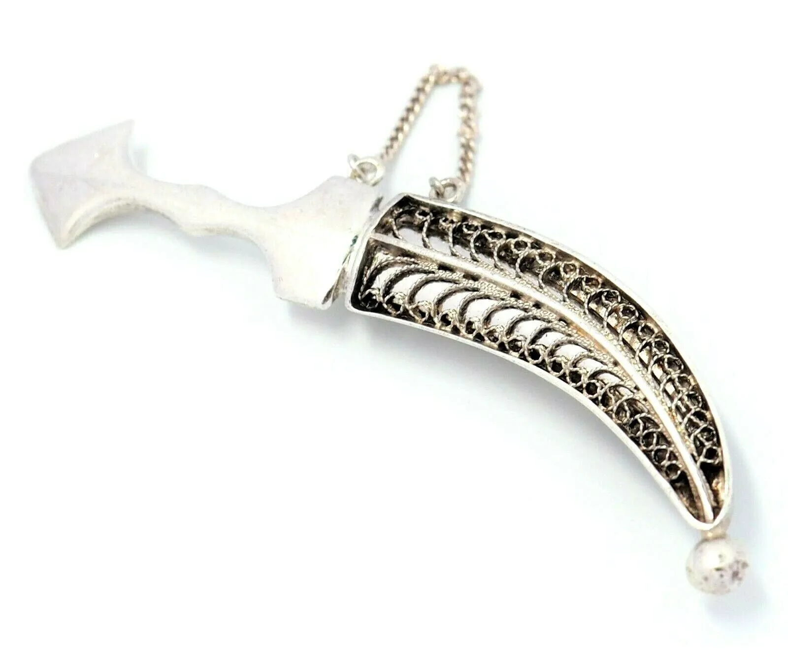 Sterling Silver Dagger & Sheath Brooch