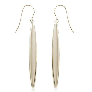 Sterling Silver Elongated Flat Oval Earrings