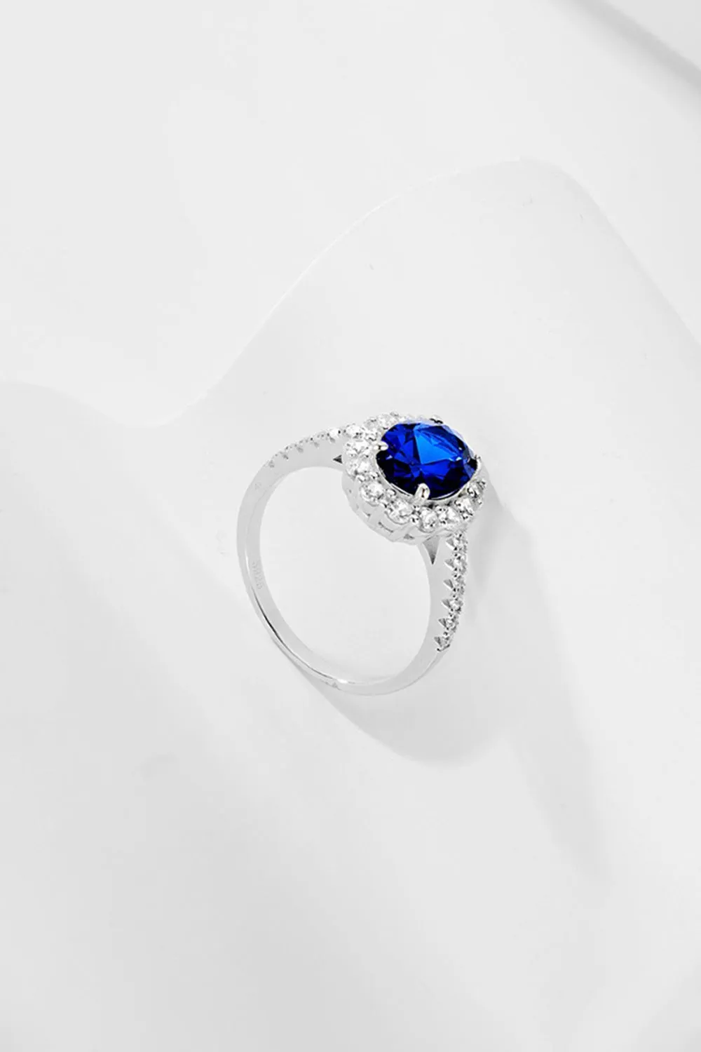 Sterling Silver Oval Royal Blue Sapphire Ring