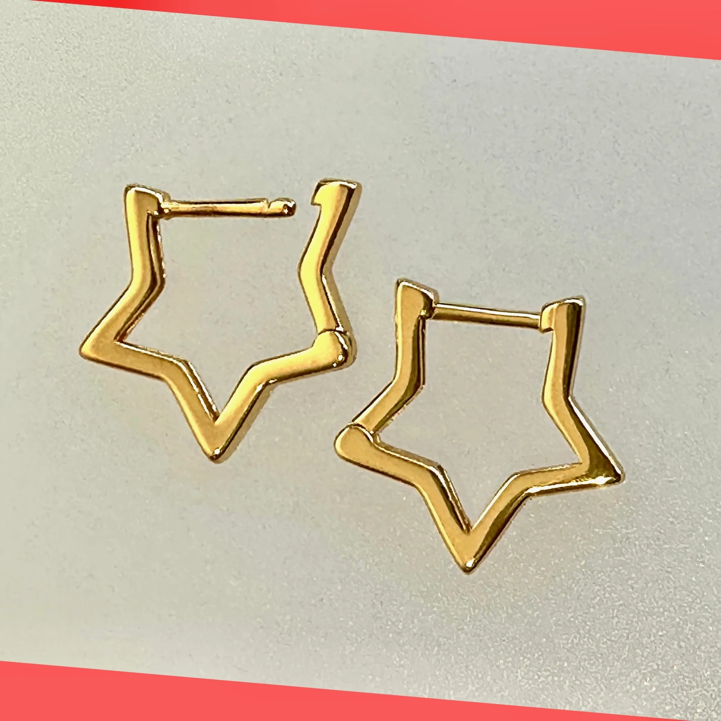 Sterling Silver Star earring Hoops