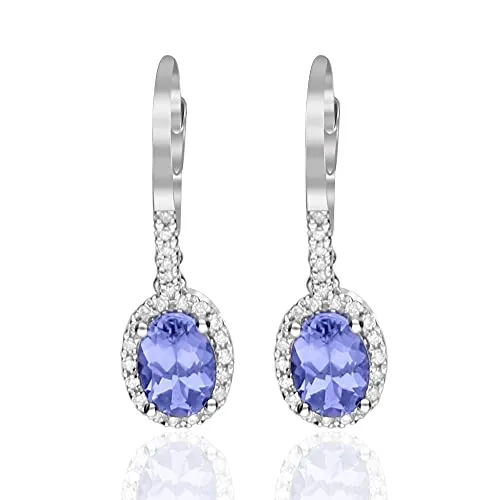 Summer 14K White Gold Oval-Cut Tanzanian Tanzanite Earring