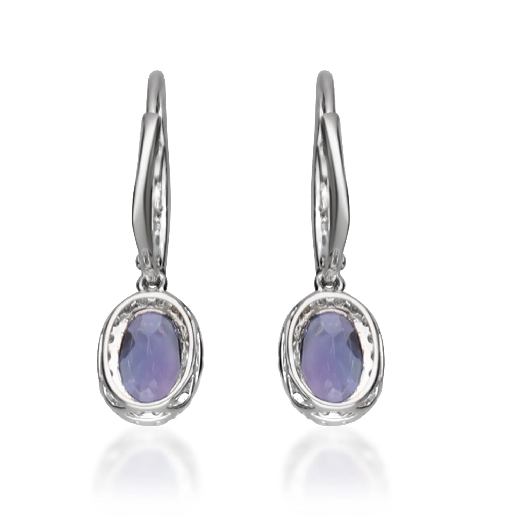 Summer 14K White Gold Oval-Cut Tanzanian Tanzanite Earring