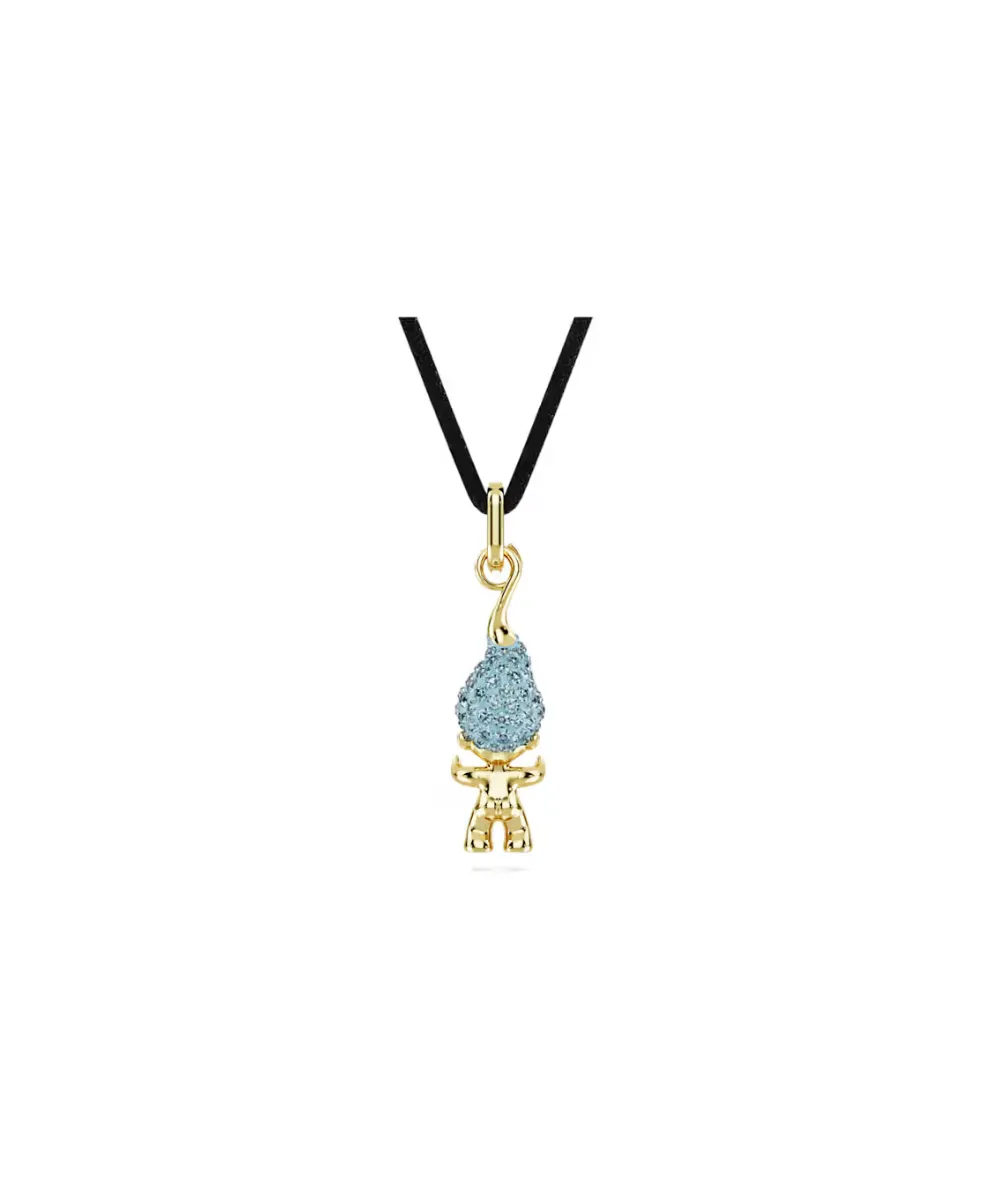 SWAROVSKI GOOD LUCK TROLLS PENDANT,TROLL,BLUE,GOLD-TONE PLATED