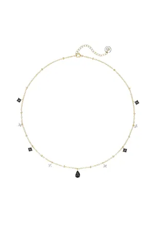 Teardrop Zircon Tassel Necklace