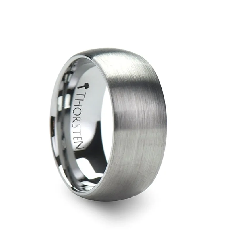 Thorsten Perseus Brushed Finish Rounded Tungsten Carbide Ring (4-10mm) W339-DBT