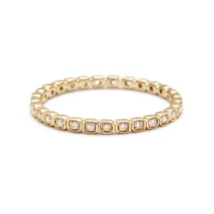 Tiny Wheat Eternity Band - 14k Gold & White Diamonds