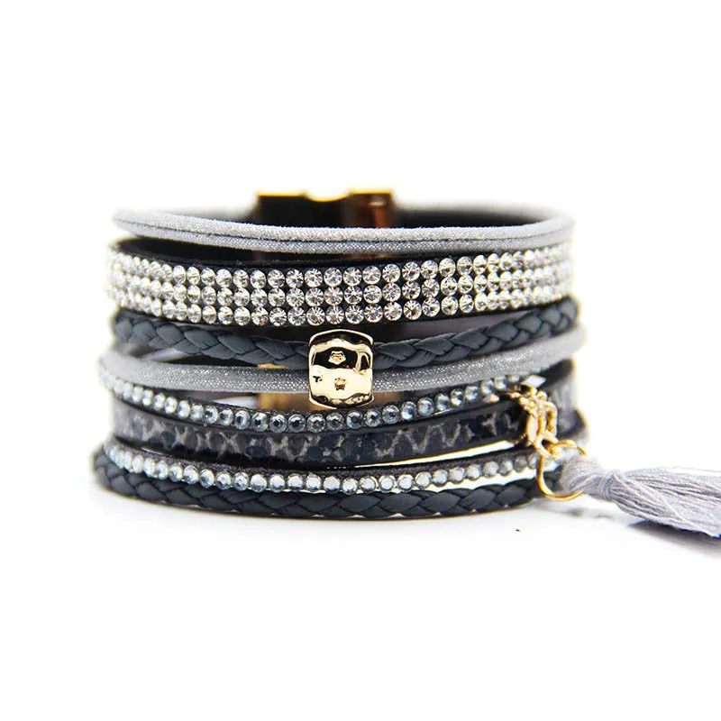 Various fashion styles magnetic leather bracelet women handmade bangles friendship jewelry gift items