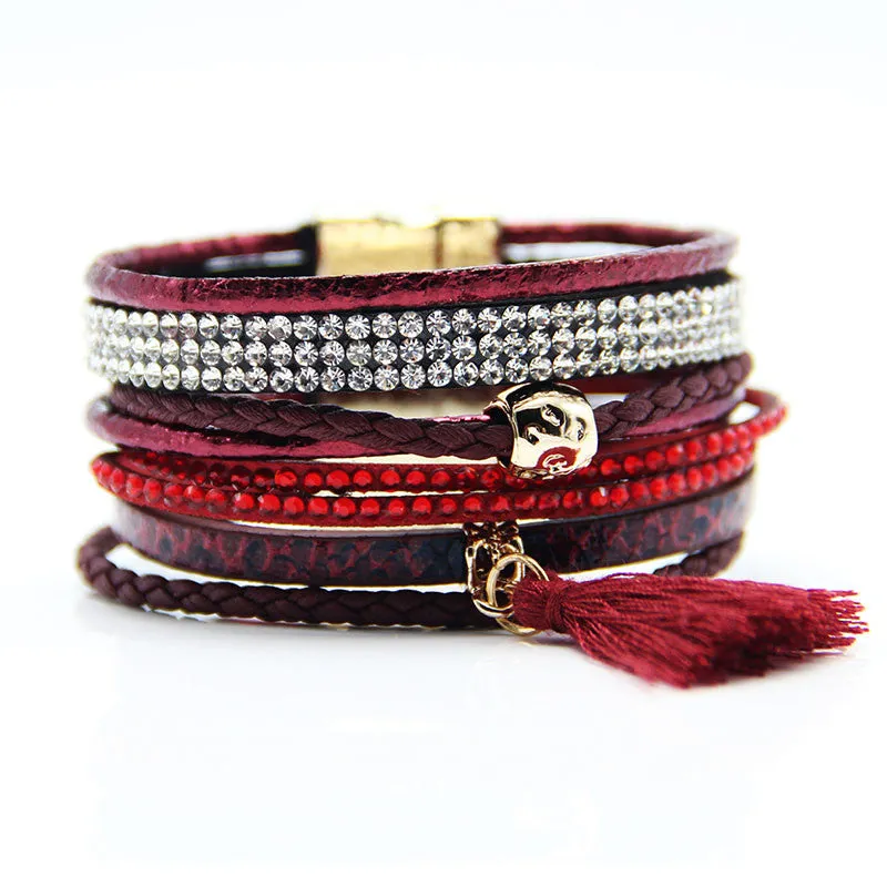 Various fashion styles magnetic leather bracelet women handmade bangles friendship jewelry gift items