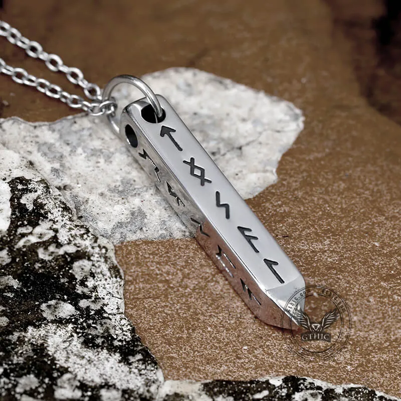 Viking Runes Geometric Stainless Steel Pendant