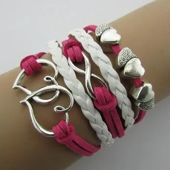 Vintage Fashion Women Jewelry Leather Multilayer Bracelets Jewellery