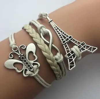 Vintage Fashion Women Jewelry Leather Multilayer Bracelets Jewellery