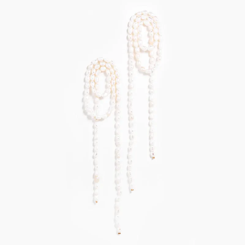 VROOM CHAIN EARRINGS - PEARL