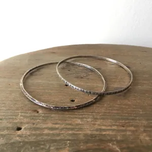 Vtg. Thin Etched Sterling Bracelets