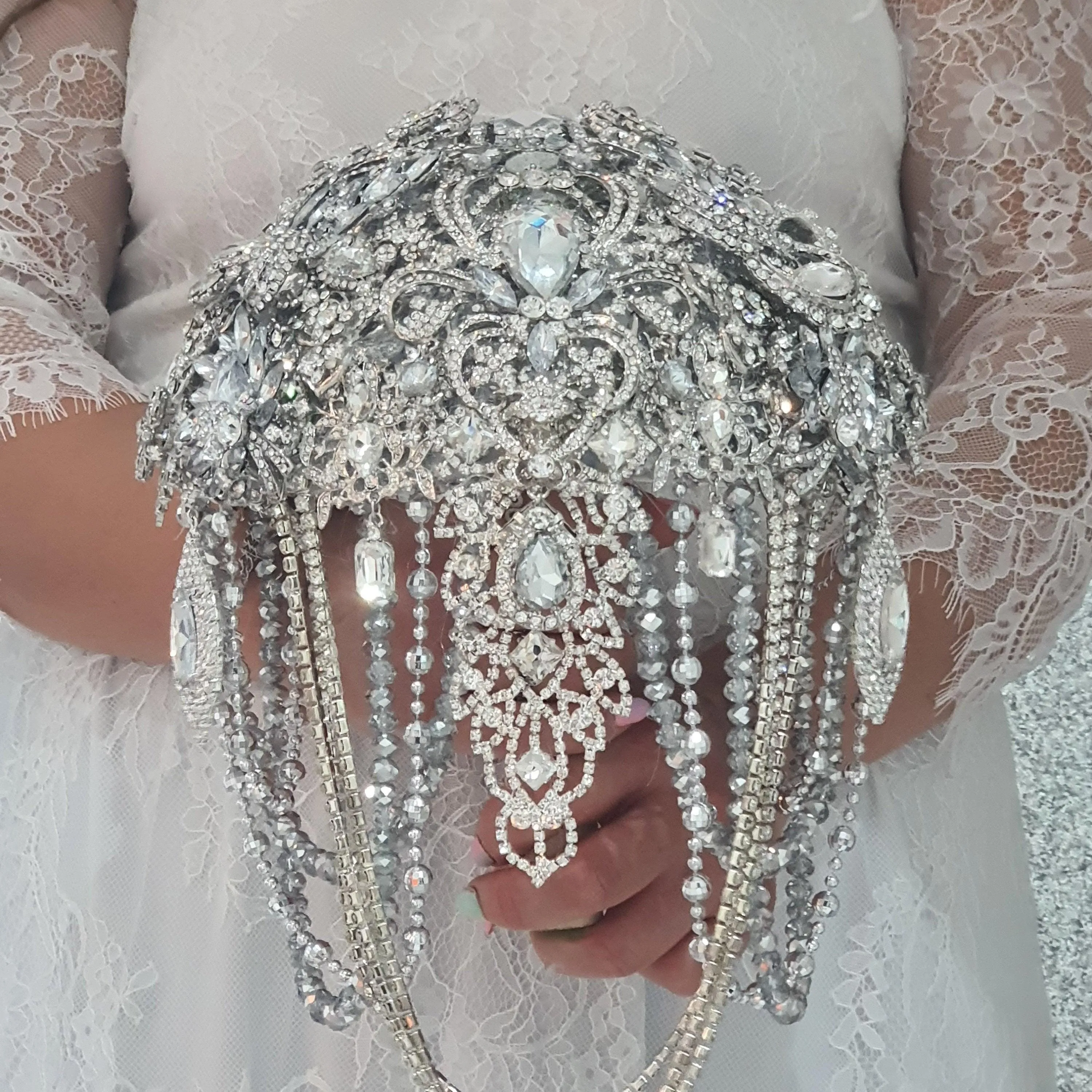 Wedding bouquet, brooch Jewel crystal wedding bouquet. Crystal Bridal Brooch Bouquet, cascade Jewel bouquet by Crystal wedding uk