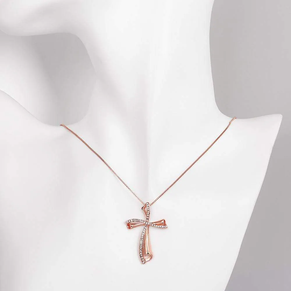 Women's Christian Necklace <br> Wave (Rose Gold)