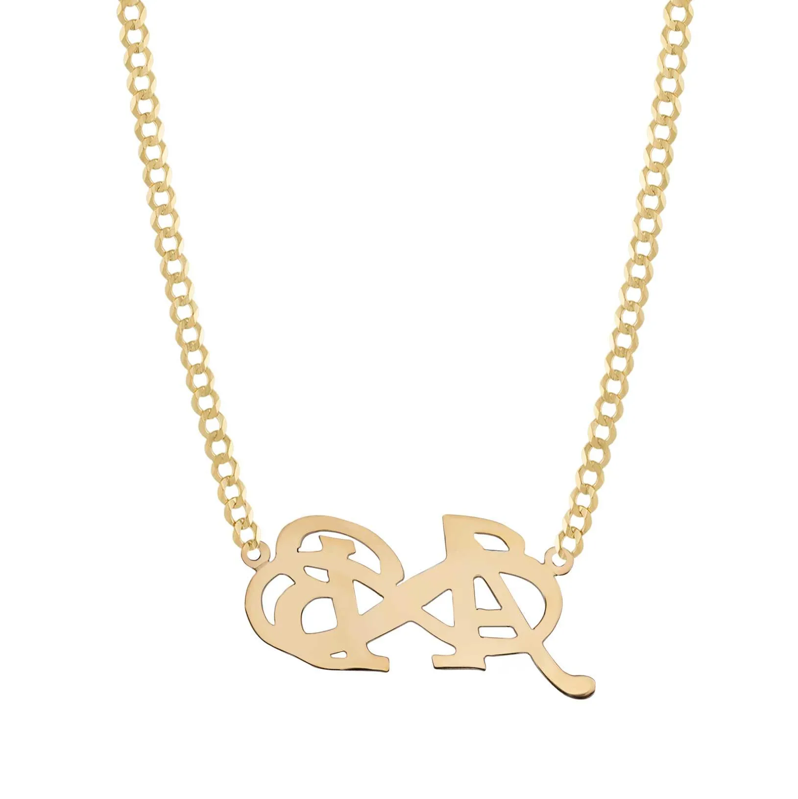 Women's Diamond Infinity Name Plate Necklace 14K Gold - Style 153