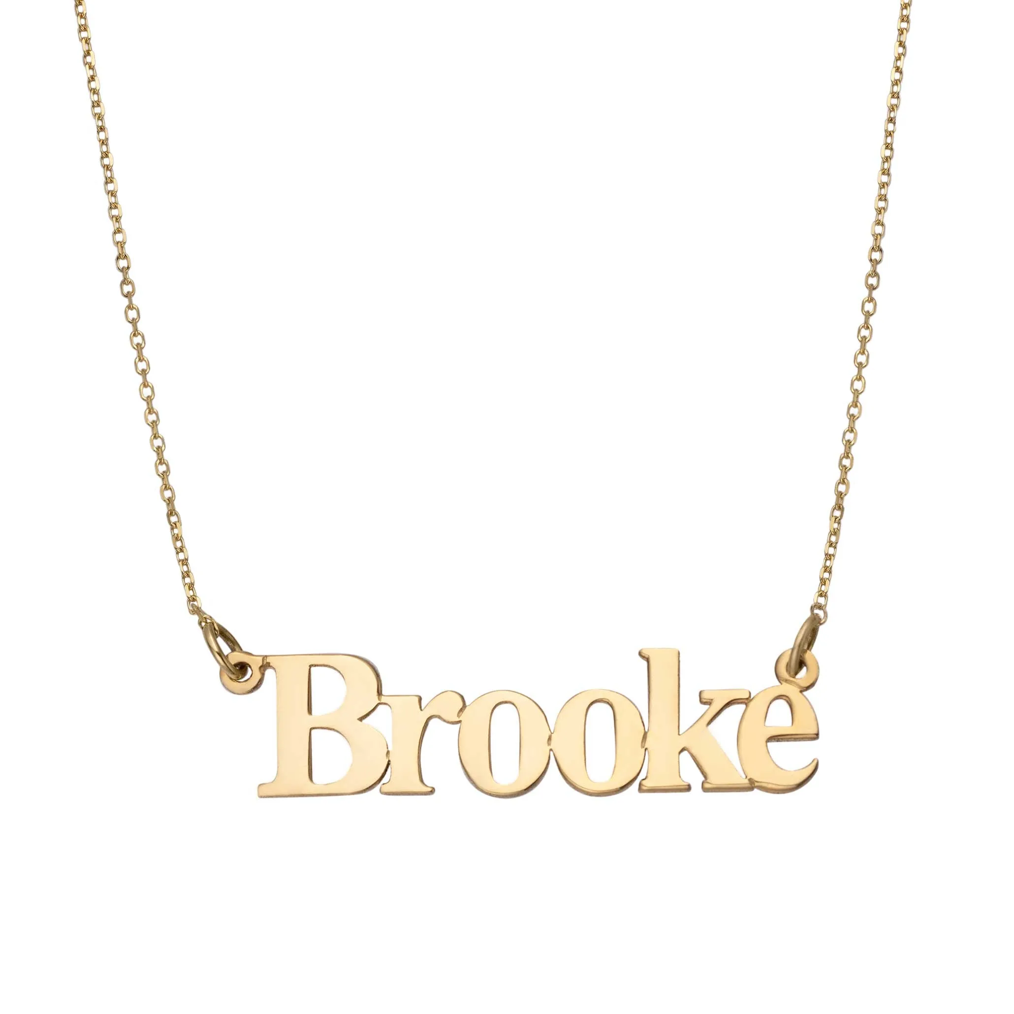 Women's Name Plate Necklace 14K Gold - Style 188