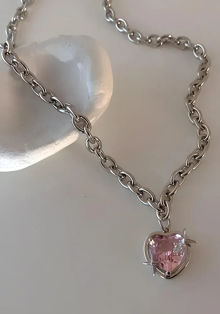 Y2K Shiny Heart Necklace