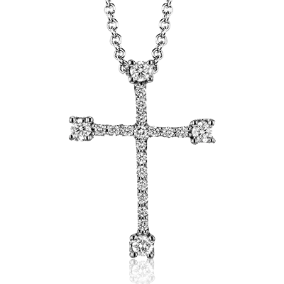 ZP903 Cross Pendant in 14k Gold with Diamonds